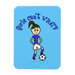 Light Soccer Girl in Blue Uniform Magnets