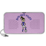 Light Soccer Girl in Blue Uniform Mp3 Speakers