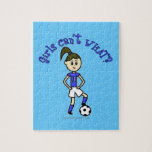 Light Soccer Girl in Blue Uniform Puzzles