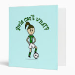 Light Soccer Girl in Green 3 Ring Binder
