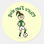 Light Soccer Girl in Green Stickers