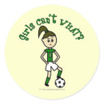 Light Soccer Girl in Green Stickers