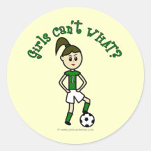Light Soccer Girl in Green Stickers