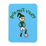 Light Soccer Girl in Green Uniform Rectangle Magnet