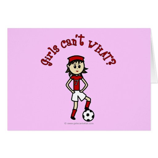 Light Soccer Girl in Red Cards