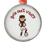 Light Soccer Girl in Red Christmas Tree Ornament