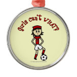 Light Soccer Girl in Red Christmas Tree Ornament