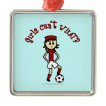 Light Soccer Girl in Red Ornament