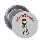 Light Soccer Girl in Red Pinback Button
