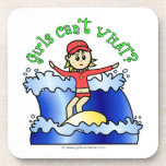 Light Surfer Girl on Surfboard Drink Coasters