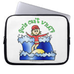 Light Surfer Girl on Surfboard Laptop Computer Sleeve