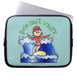 Light Surfer Girl on Surfboard Laptop Computer Sleeve