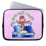 Light Surfer Girl on Surfboard Laptop Computer Sleeves
