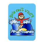 Light Surfer Girl on Surfboard Magnet