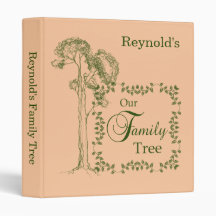 Light Tan & Green Our Family Tree Binder