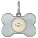Light Tan Stripes with Black Text. pet tags