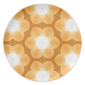 Light Tangerine Dark Flower Pattern