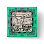 Light Teal Green Fantasy Frame Template Pin buttons