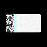Light Tiffanyl Blue & Black Damask Dots Shipping