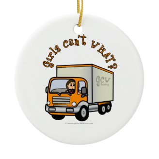 Light Trucker Girl Ornaments