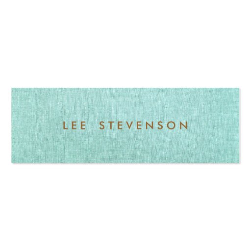 Light Turquoise Blue Linen Look Minimalist Business Cards