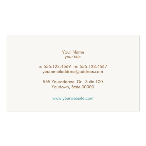 Light Turquoise Blue Linen Look Minimalist Business Card Template (back side)