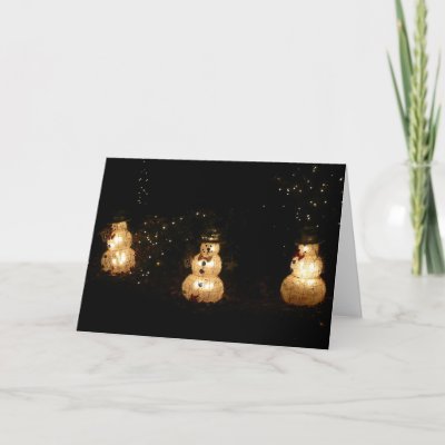 Pictures Of Snowmen. Light-Up Snowmen Card by