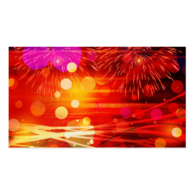 Light Up the Sky Light Rays and Fireworks Business Card