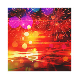 Light Up the Sky Light Rays and Fireworks Canvas Prints
