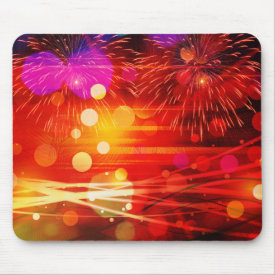 Light Up the Sky Light Rays and Fireworks Mousepad