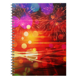Light Up the Sky Light Rays and Fireworks Spiral Note Book