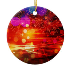 Light Up the Sky Light Rays and Fireworks Ornament
