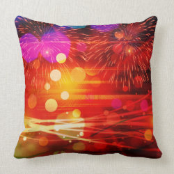 Light Up the Sky Light Rays and Fireworks Throw Pillows