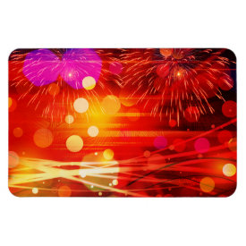 Light Up the Sky Light Rays and Fireworks Rectangular Magnets