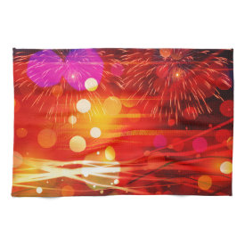 Light Up the Sky Light Rays and Fireworks Towel