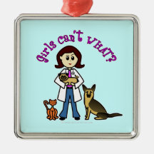 Light Veterinarian Girl Ornament