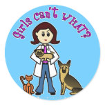 Light Veterinarian Girl Stickers