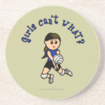 Light Volleyball Girl in Blue Uniform Drink Coasters