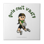 Light Volleyball Girl in Green Uniform Tiles