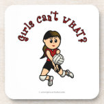 Light Volleyball Girl in Red Uniform Coaster