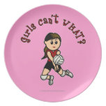 Light Volleyball Girl in Red Uniform Dinner Plate