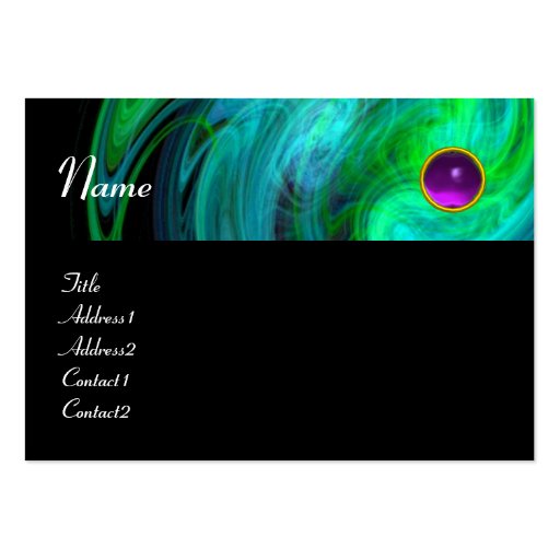 LIGHT VORTEX AMETHYST green yellow blue black Business Cards (front side)
