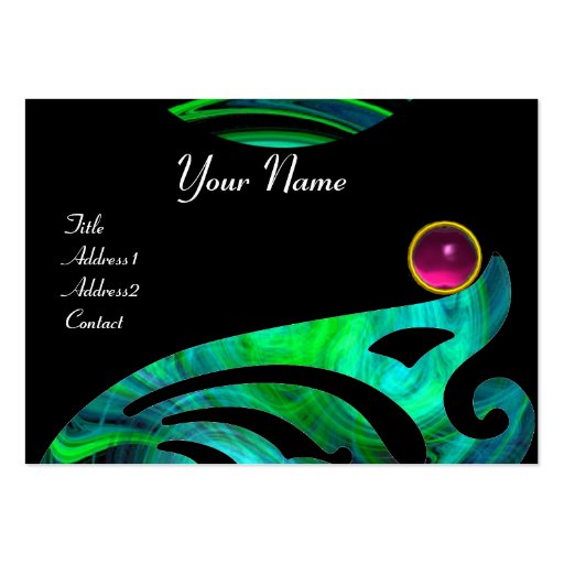 LIGHT VORTEX AMETHYST pink blue green black yellow Business Card Templates (front side)