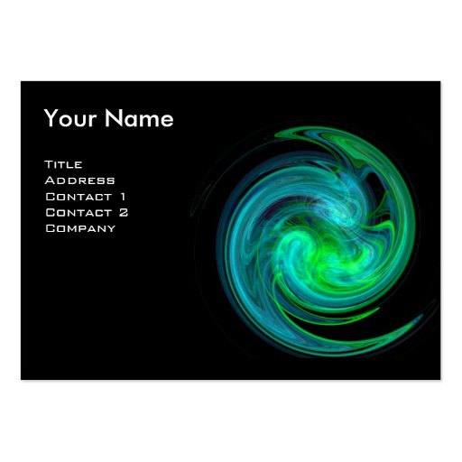 LIGHT VORTEX MONOGRAM Vibrant black blue green Business Card Template