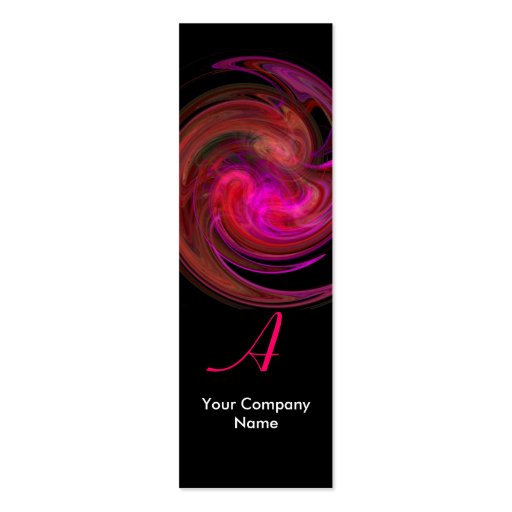 LIGHT VORTEX MONOGRAM Vibrant black red pink Business Cards (back side)