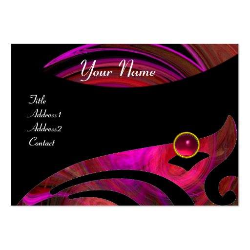 LIGHT VORTEX RUBY red pink black purple yellow Business Card Templates (front side)