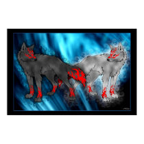 Light Vs. Dark Wolf Poster posters