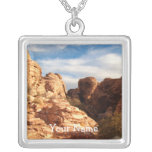 Light vs Shadow on Red Cliffs; Customizable Pendants