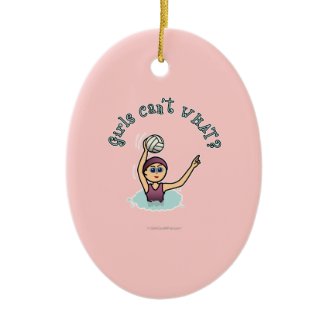 Light Water Polo Player Girl Christmas Ornament