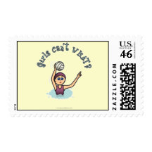 Light Water Polo Player Girl Postage